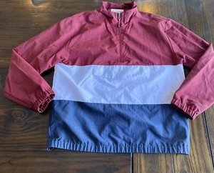 Weatherproof 1/2 Zip Nylon Wind Jacket Red White Blue Large - Picture 1 of 8