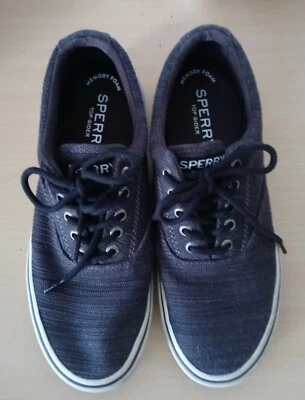 Sperry Canvas Comfort Sneaker Men's Size 8 Navy Blue Washable Lace Up ~ Used - Image 1 of 4