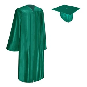 Vestido y gorra de graduación Endea Graduation verde esmeralda brillante - Imagen 1 de 24