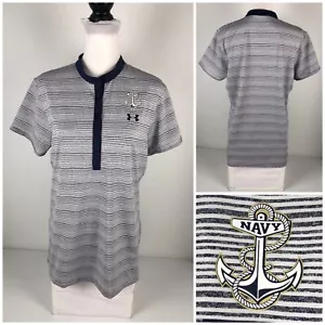 Under Armour Navy Midshipmen Womens Large Top Striped Loose Shirt EUC - Imagen 1 de 9