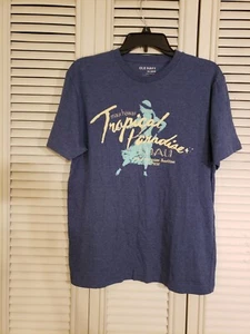 Old Navy Maui Hawaii Tropical Paradise Luau Blue T-Shirt Size Medium - Picture 1 of 4