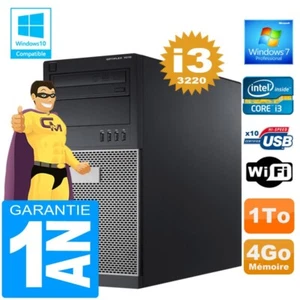 PC tour DELL 7010 Core I3-3220 RAM 4Go Disco 1A Grabador DVD Wifi W7 - Imagen 1 de 1
