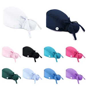 Gorras Exfoliantes Quirúrgicas Doctor Enfermera Bouffant Sombrero Cubierta de Cabeza Ajustable con Botones - Imagen 1 de 35