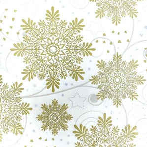 Dos servilletas de papel individuales decoupage doradas copos de nieve estrellas - Imagen 1 de 11