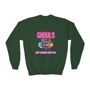 Ghouls Just Wanna Have Fun Youth Kids Crewneck Halloween Sweatshirt Family Sizes - Picture 1 of 21