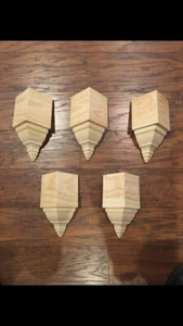 Crown Molding Corners 6 Piece 4 5/8” Bare Pine Set, 5 Insides 1 outside Corner! - Picture 1 of 7