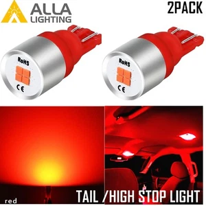 Alla 194 Red 4-LED Courtesy|Dome|Parking|Side Marker |Tail Light Bulb One Beam - Foto 1 di 6