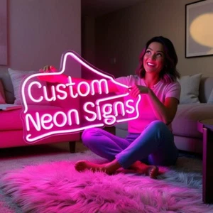 Personalized Neon Sign Custom LED Neon Name Sign Custom Acrylic Logo Wall Light - Picture 1 of 7