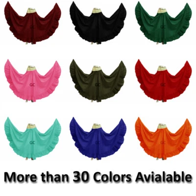 HANDMADE (CUSTOM MADE BY US) Flamenco Skirt 12 Yard Cotton Gypsy Belly Dance Tribal Costume Ethenic jupe boho