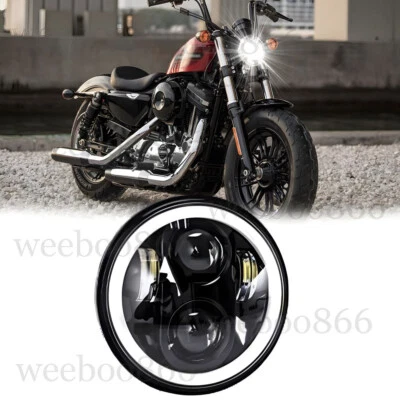 Faro LED RGB Halo DRL de 5,75" para Harley Sportster XL883 48 XL1200XS Especial Foto 1 de 4