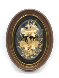 Orchidea dendrobium orchidea avorio incorniciata oro 24 carati con cornice Flora-Hawaii - Foto 1 di 9