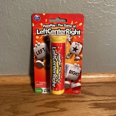 Left Center Right Family Dice Game in Travel Tube- NEW SEALED - Image 1 of 2