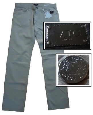 Pantalones de mezclilla ligeros de pierna recta de alta costura VJC Versace Jeans en beige 31X33 nuevos con etiquetas Foto 1 de 4