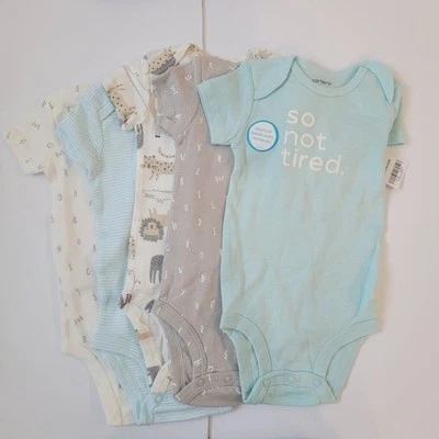 Carter's Bebé Conjunto de 5 Body Tema Alfabeto y Animal Talla 6 Meses Nuevo con Etiquetas - - Foto 1 de 4