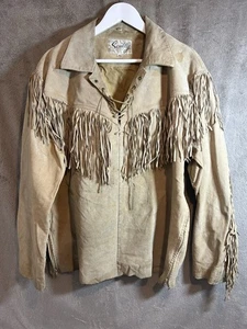 Scully Western Fringe Jacket XL Tan Suede Leather Vintage Style Cowboy Rodeo - Picture 1 of 19