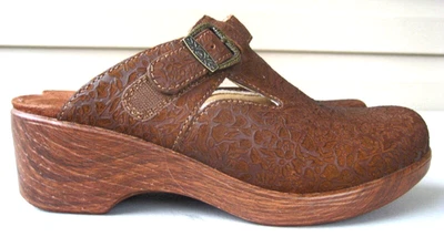 Zueco de cuero Alegria Tawny Delicut Selina para mujer zapatos marrón talla 40 NUEVO Foto 1 de 4