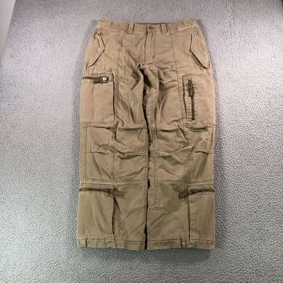 Vintage Old Navy Cargo Pants Men 33x30 Beige Y2K Fleece Lined Skater Paratrooper - Image 1 of 4
