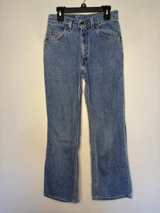 Vintage Levi’s 512 Orange Tab Jeans Youth Size 14 Blue Denim Flare Made In USA - Picture 1 of 10