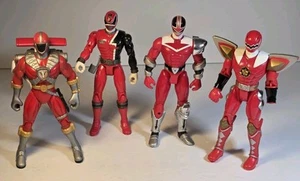 Lot of 4 various Red Power Rangers Action Figures 6" Bandai played with conditio - Picture 1 of 14
