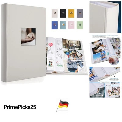 Fotoalbum 300 Fotos 10x15 Leinen beige Einsteckalbum Familie Hochzeit - Bild 1 von 4