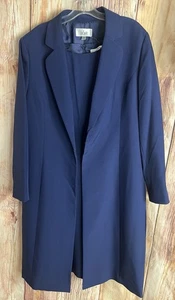 Le Suit 2PC Sleeveless Dress Suit Women’s Size 18 Indigo Blue Blazer Long Sleeve - Picture 1 of 13