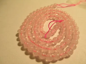 2 ~ 15.5 Inch Strands 4.5 mm Smooth Round Rose Quartz Beads XO - Picture 1 of 2