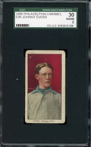 1909 E95 Philadelphia Caramel Baseball Johnny Evers SGC 2 - Bild 1 von 2