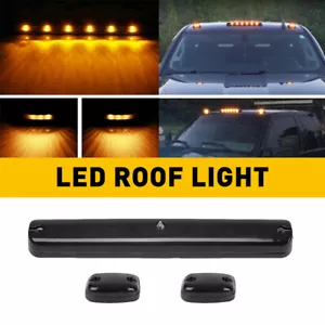 Full Set Amber Cab Roof Marker LED Lights Assy For 07-21 Chevy GMC 2500HD 3500HD - Picture 1 of 12