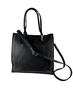 Marc New York Andrew Marc Black w Gold Accents Tote Double Handle/Cross Strap - Image 1 of 4