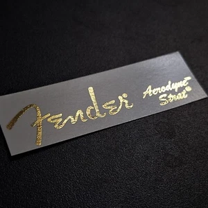Stratocaster Aerodyne Headstock Decal Waterslide Solid Gold Fender Style NEW - Picture 1 of 1