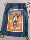 Mickey Mouse Disney Parks Book Bag Polyester Back Pack Vtg 12x17" Lightweight d