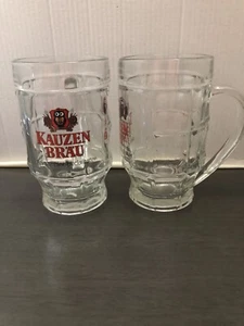 Juego de 2 tazas de cerveza Kauzen brau grandes de vidrio pesado de 6 1/2" de alto, tiene capacidad para 0,5 litros - Imagen 1 de 6