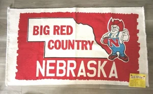 42" X 24" 70s Herbie Husker Big Red Country Nebraska Cornhuskers Football Rug  - Picture 1 of 6