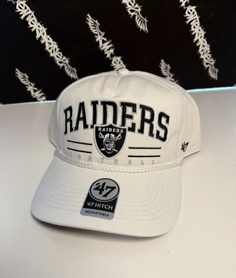 ’47 NWT '47 Brand Las Vegas Raiders OAKLAND Football White Rope Hitch Snapback Hat