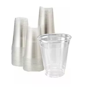 1000 PACK 12 Oz Clear Plastic Cups Disposable Cold Cups PET Cups Fit 98mm Lids - Picture 1 of 1