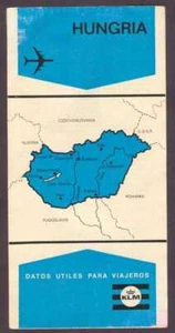 Brochure KLM Airlines Hungary Information & Map Of Route - Picture 1 of 1
