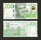 SWEDEN 200 Kronor 2015, P-72 Sveriges Riksbank, Pack Fresh UNC, Scarce Type Note