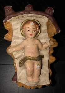 Belén Cerámico Vintage Niño Jesús En Pesebre Hecho en Italia 1.5" Alto 3” Largo - Imagen 1 de 4