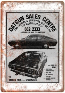 Vintage 1977 Datsun 240K ad Auto Ad Reproduction Metal Sign A11344 - Picture 1 of 2