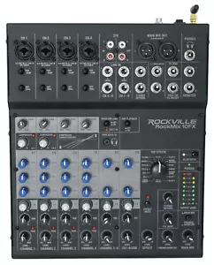 Rockville ROCKMIX 10FX 10 Chan Mixer USB Computer Recording Interface+Effects - Picture 1 of 6