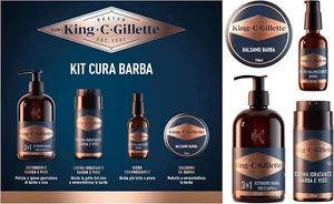kit cura barba King C Gillette 4 prodotti (detergente, crema, siero, balsamo) - Foto 1 di 9