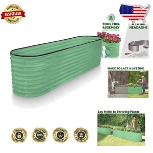 Galvanized 8x2x2 ft Raised Garden Beds - Tool-Free Assembly, Weather Resistant - Picture 1 of 8