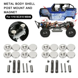 1/2PCS Metal Body Shell Post Mount & Magnet For 1/10 RC Car Axial SCX10 90046 - Picture 1 of 11
