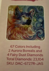 New Diamond Dotz Art Kit/ Rainbow Wolf / 17” x 17” / 67 Colors - Picture 1 of 8