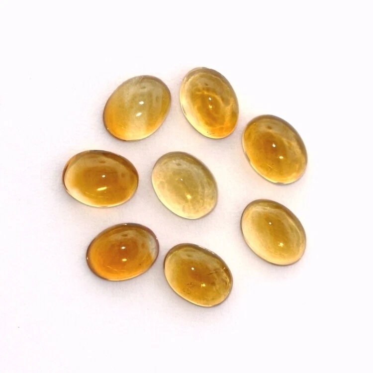 MADEIRA CITRINE 7 x 5 MM OVAL CUT CABOCHON 2 PIECE SET F-3420 - Image 1 of 1