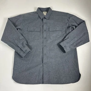 LL Bean Chamois Traditional Fit Flannel Button Up Shirt Mens Large Adult Gray - Picture 1 of 9