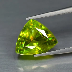 1.58Ct Exceptional Natural Yellow With Multi Color Titanite Sphene Gemstone - Picture 1 of 1