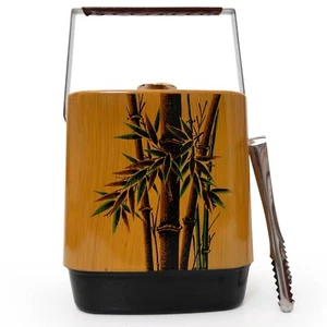 Cubo de hielo Showa retro nostálgico diseño bambú japonés años 60 de colección: A - Imagen 1 de 8