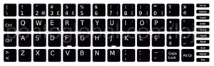 ERSATZ PORTUGIESISCH PT-PT TASTATUR AUFKLEBER KEY LAPTOP SCHWARZ 13x13mm - Bild 1 von 2