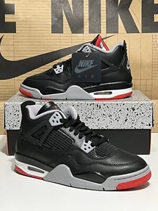Zapatos Nike Air Jordan 4 Retro Bred Reimagined FQ8213-006 GS Talla 6.5Y/W8 DS - Imagen 1 de 9
